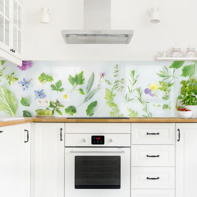 Wandpaneele Küche Kräuter und Blüten II