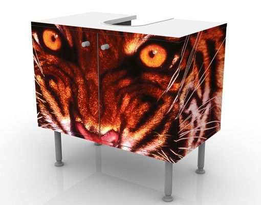 Waschbeckenunterschrank - Wilder Tiger - Badschrank Rot