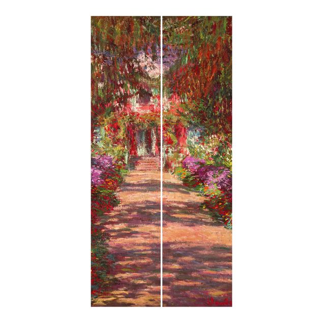 Schiebegardinen Set - Claude Monet - Weg in Monets Garten in Giverny - 5 Flächenvorhänge