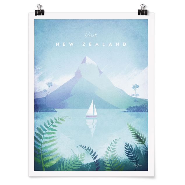 Poster Skyline Reiseposter - Neuseeland