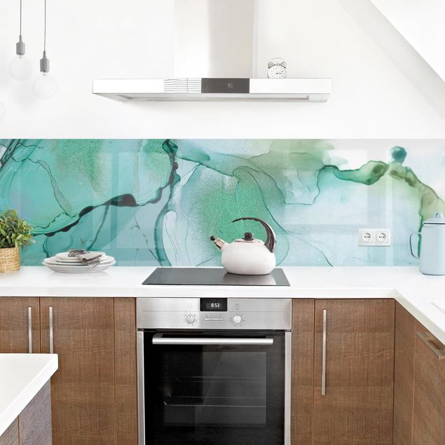 Küchenrückwand selbstklebend Smaragdfarbener Sturm II