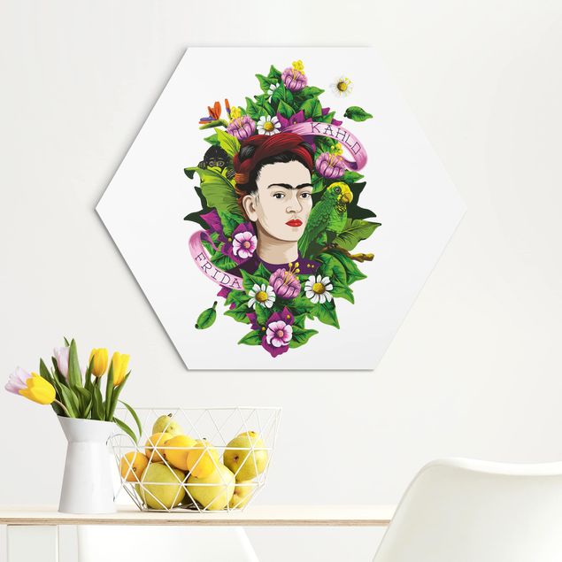 Bilder Frida Kahlo - Frida, Äffchen und Papagei