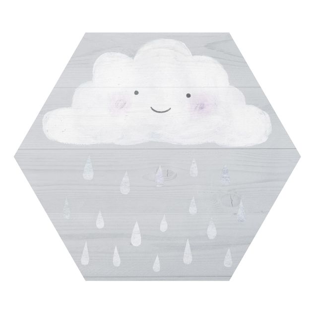 Hexagon Bild Forex - Wolke mit silbernen Regentropfen