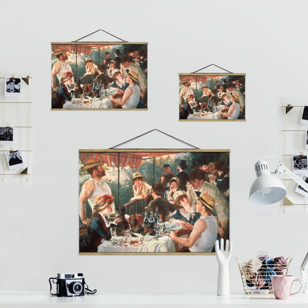 Stoffbild mit Posterleisten - Auguste Renoir - Das Frühstück der Ruderer - Querformat 3:2