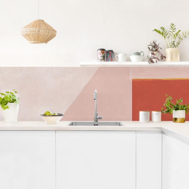 Küchenrückwand selbstklebend Rosa Geometrie