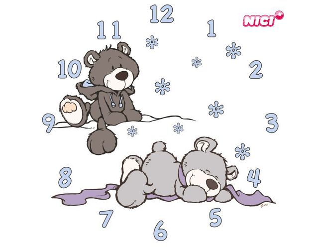 Wandtattoo Uhr NICI - Winter Bears Uhr