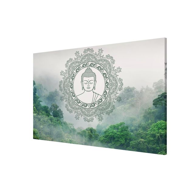 Magnettafel - Buddha Mandala im Nebel - Hochformat 3:2