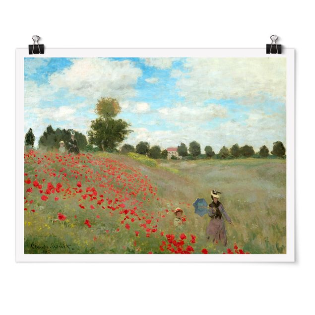 Poster - Claude Monet - Mohnfeld bei Argenteuil - Querformat 3:4