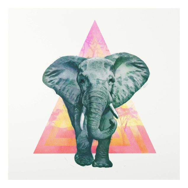 Laura Graves Art Illustration Elefant vor Dreieck Malerei