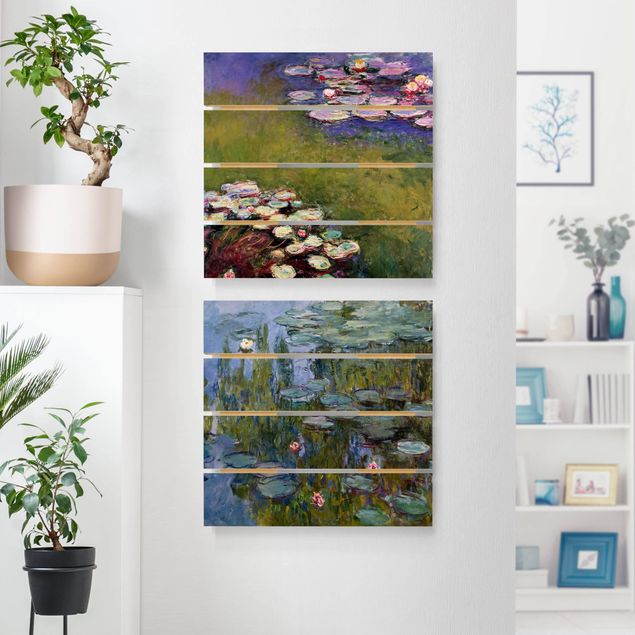 Holzbilder Claude Monet - Seerosen Set