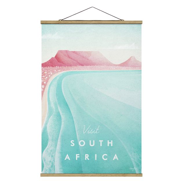 Stoffbild mit Posterleisten - Reiseposter - Südafrika - Hochformat 2:3