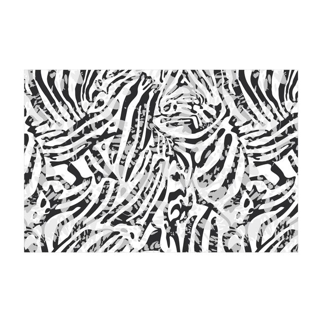 Teppich grau Zebramuster in Grautönen
