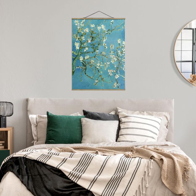 Stoffbild mit Posterleisten - Vincent van Gogh - Mandelblüte - Hochformat 3:4