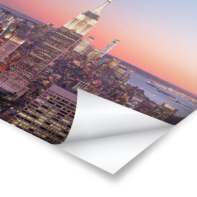 Poster - Sonnenuntergang Manhattan New York City - Querformat 2:3