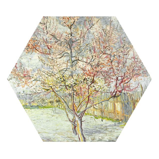 Hexagon Bild Forex - Vincent van Gogh - Blühende Pfirsichbäume