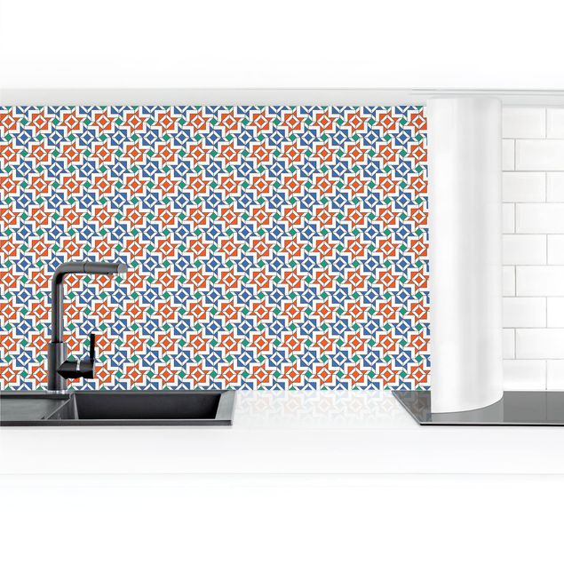 Küchenrückwand selbstklebend Alhambra Mosaik mit Fliesenoptik