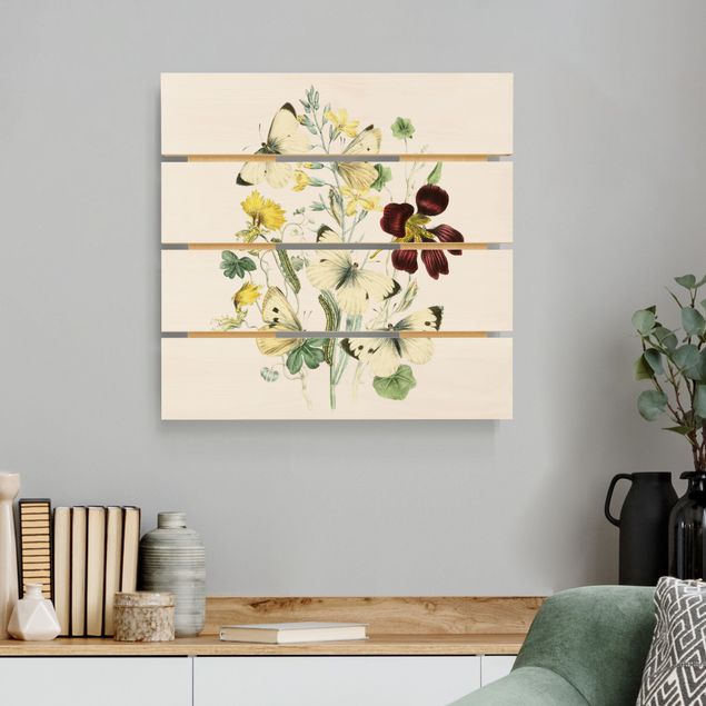 Holzbilder Blumen Britische Schmetterlinge II