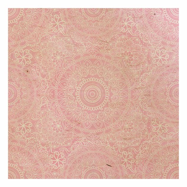 Bilder auf Holz Muster Mandala Rosa
