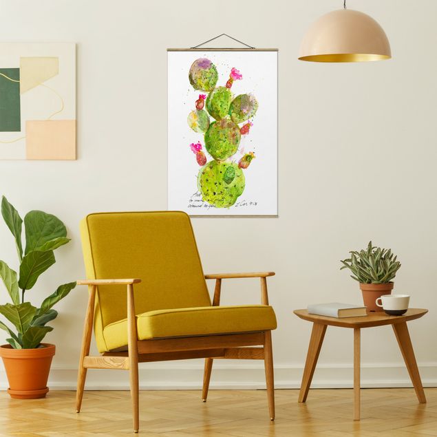 Stoffbild mit Posterleisten - Kaktus mit Bibelvers III - Hochformat 2:3