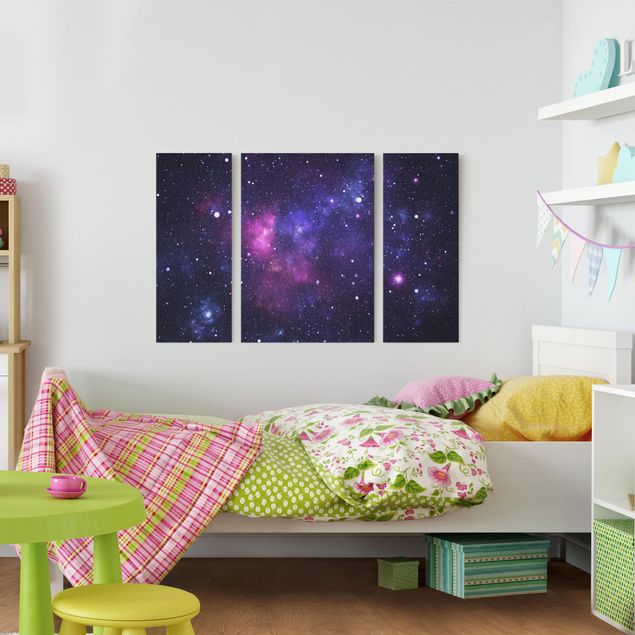 Leinwandbild 3-teilig - Galaxie - Triptychon