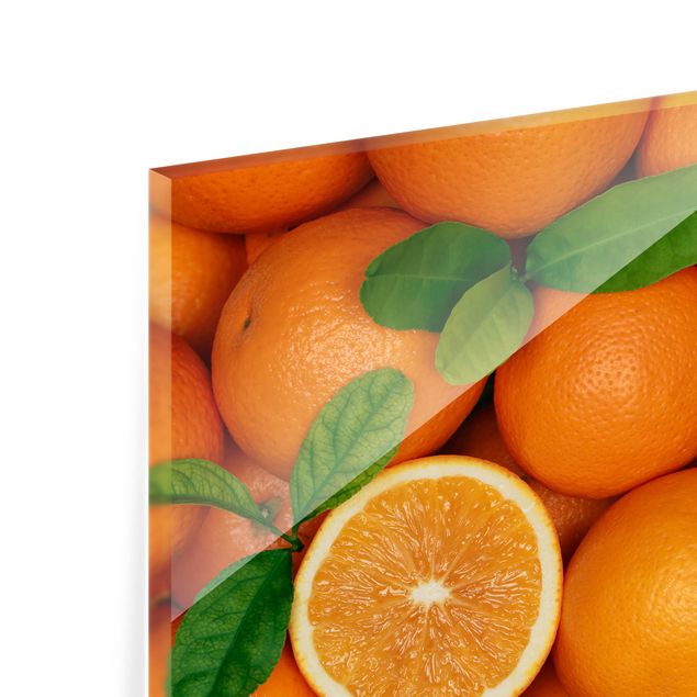 Spritzschutz Glas - Saftige Orangen - Querformat - 3:2
