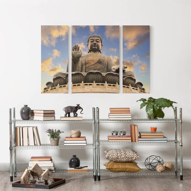 Leinwandbild 3-teilig - Großer Buddha - Triptychon