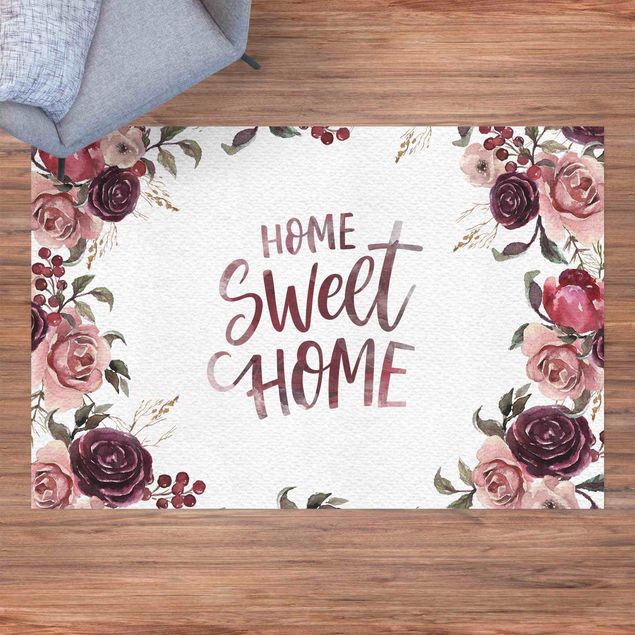 Teppich für Balkon Home Sweet Home Aquarell auf Papier