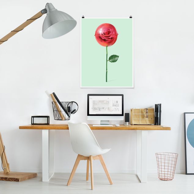 Moderne Poster Rose mit Lollipop