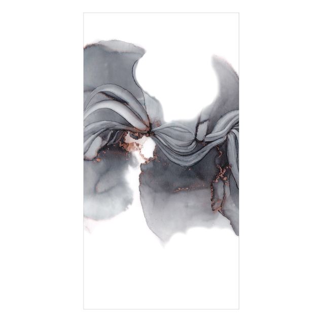 Duschrückwand - Schwarze Medusa mit Kupferglanz