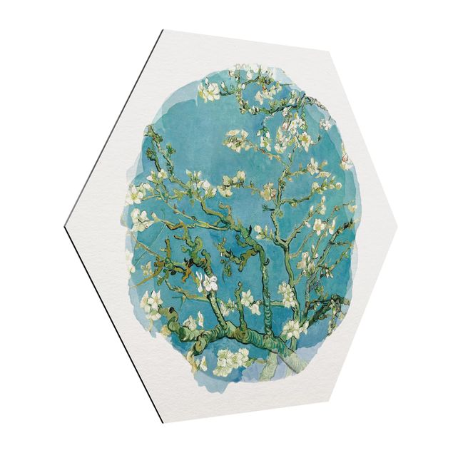 Alu Dibond Bilder Wasserfarben - Vincent van Gogh - Mandelblüte