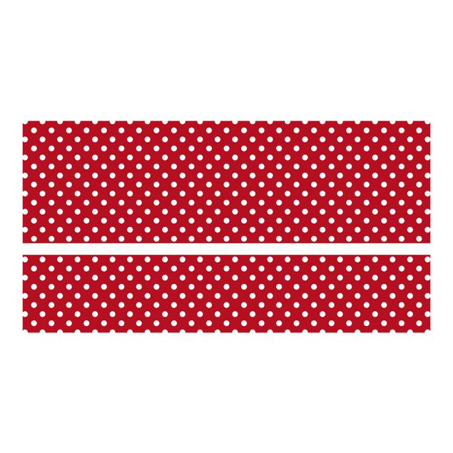 Möbelfolie für IKEA Malm Bett niedrig 140x200cm - Klebefolie No.DS92 Punktdesign Girly Rot