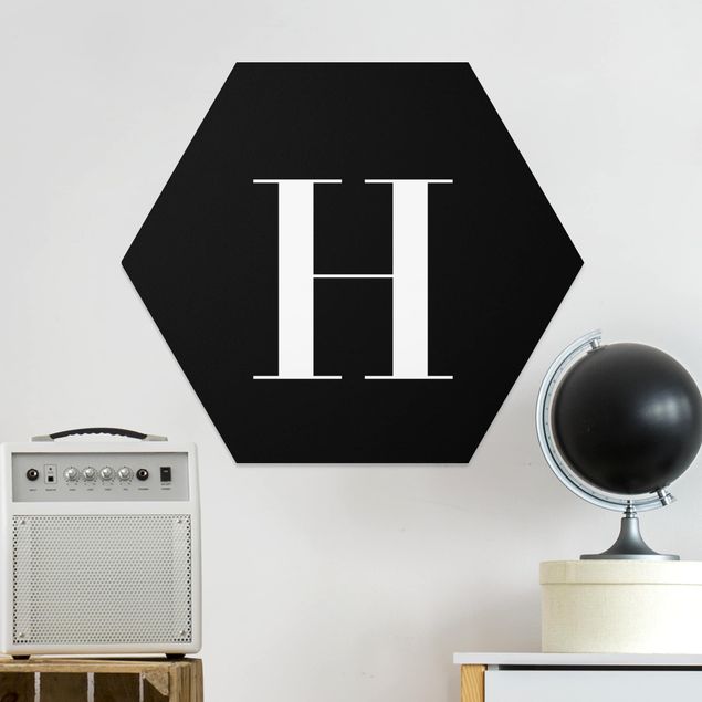Hexagon Bilder Buchstabe Serif Schwarz H