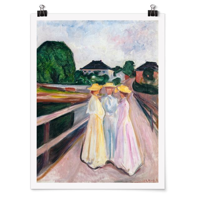 Moderne Poster Edvard Munch - Drei Mädchen