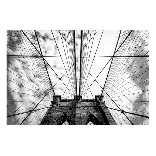 Magnettafel - Brooklyn Bridge in Perspektive - Hochformat 3:2