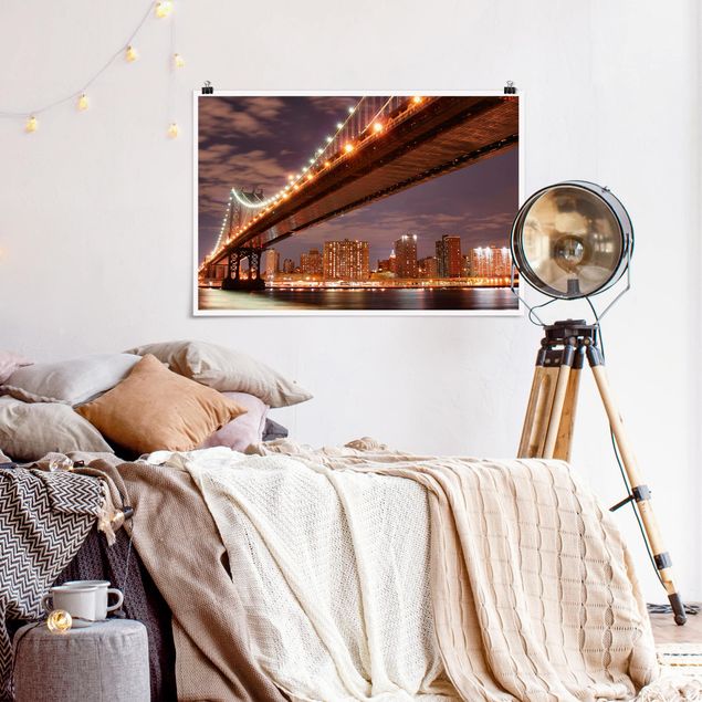 Poster Skylines Manhattan Bridge