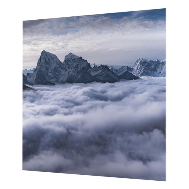 Glas Spritzschutz - Wolkenmeer im Himalaya - Quadrat - 1:1