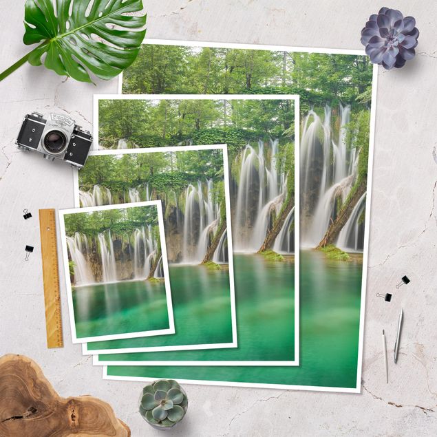 Poster - Wasserfall Plitvicer Seen - Hochformat 3:4