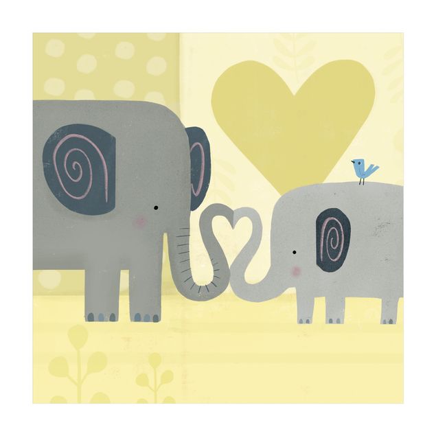 Moderner Teppich Mama und ich - Elefanten