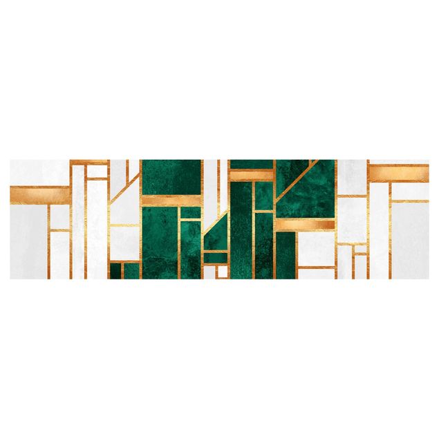 Küchenrückwand Motiv Emerald und Gold Geometrie