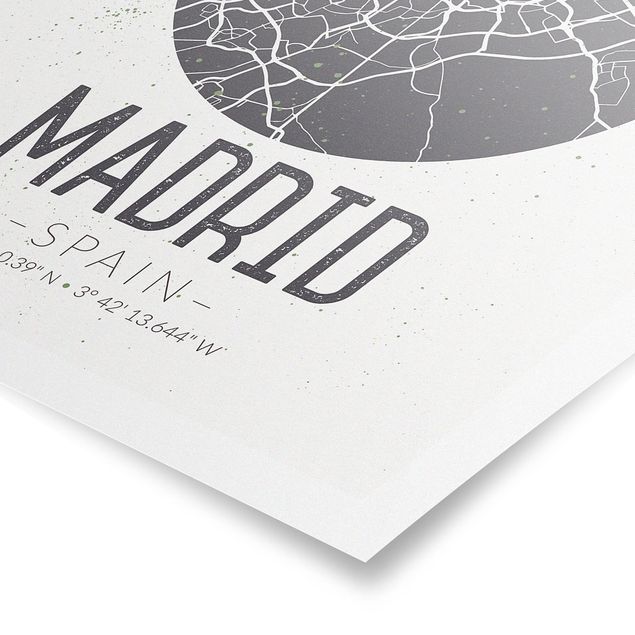 Poster kaufen Stadtplan Madrid - Retro