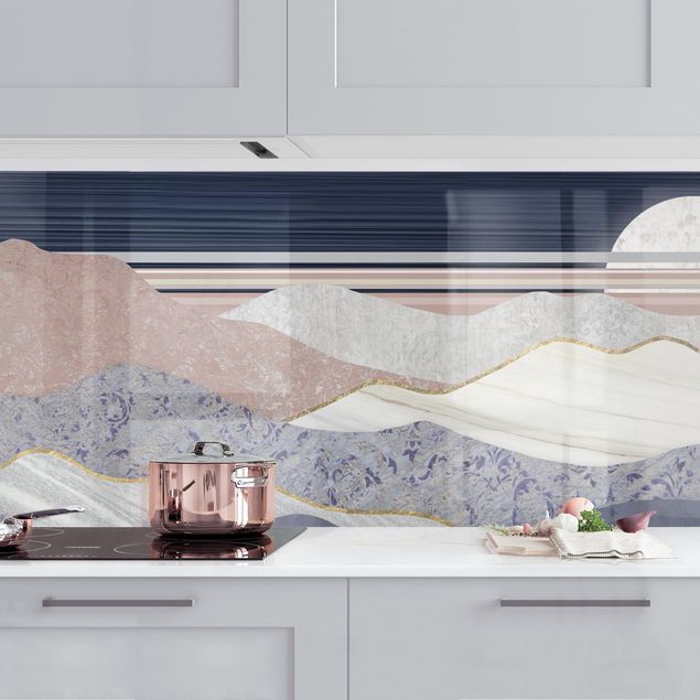 Platte Küchenrückwand Wellenförmige Berglandschaft