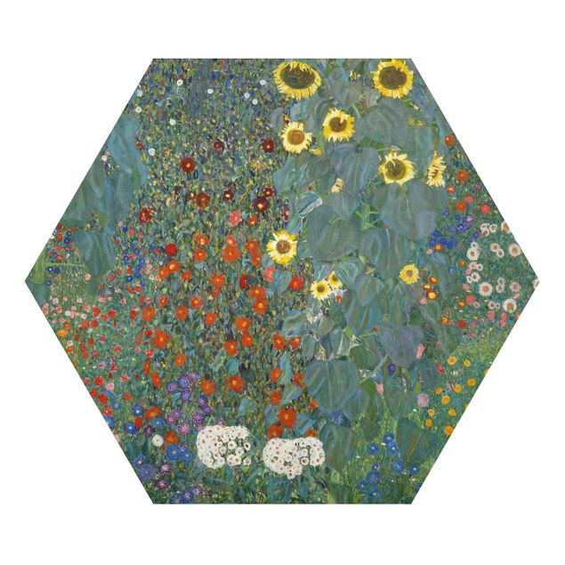 Alu Dibond Druck Gustav Klimt - Garten Sonnenblumen