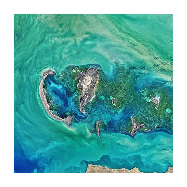 Teppich türkis NASA Fotografie Kaspisches Meer
