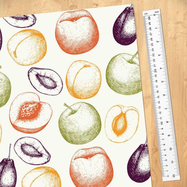 Pattern Design Handgezeichnetes Obst Küchen-Muster