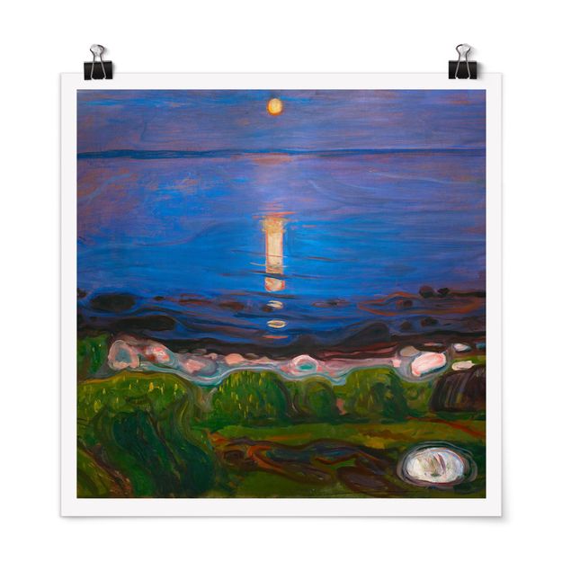 Wand Poster XXL Edvard Munch - Sommernacht am Meeresstrand
