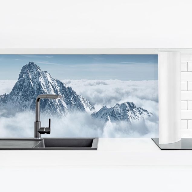 Küchenrückwand selbstklebend Die Alpen über den Wolken