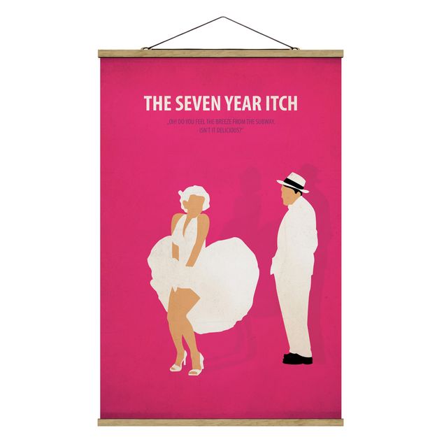 Stoffbild mit Posterleisten - Filmposter The seven year itch - Hochformat 2:3
