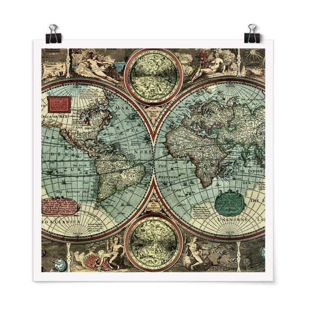 Poster - Die alte Welt - Quadrat 1:1