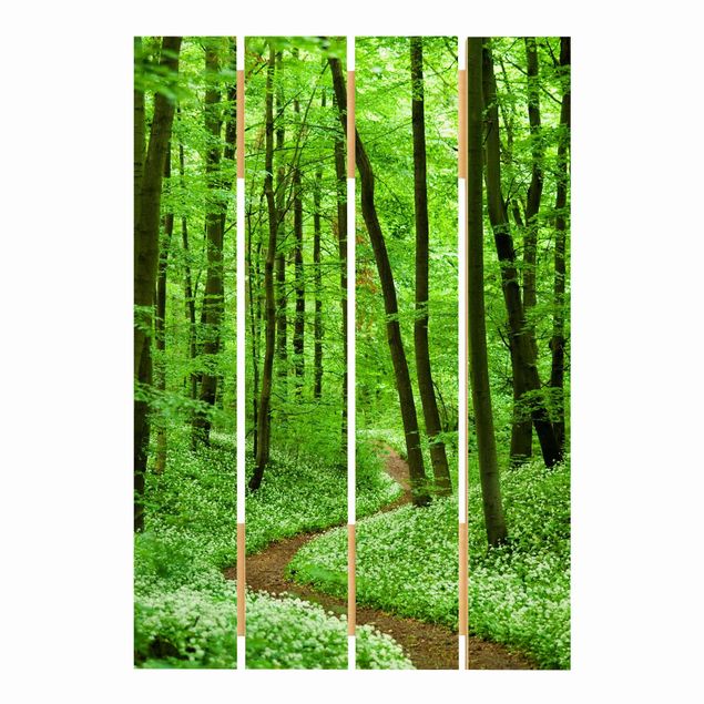 Holzbild - Romantischer Waldweg - Hochformat 3:2