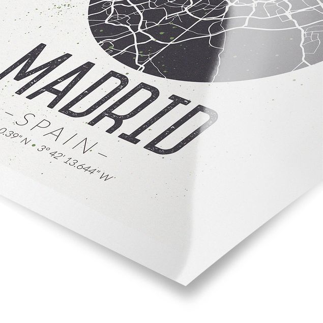 Poster - Stadtplan Madrid - Retro - Hochformat 3:4